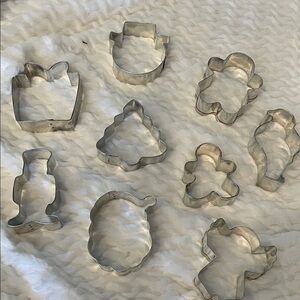 Set of Silver Cookie Cutters set of 9